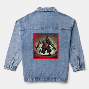 Unbelievable Big Demon Run Women's Custom Denim Ja Denim Jacket