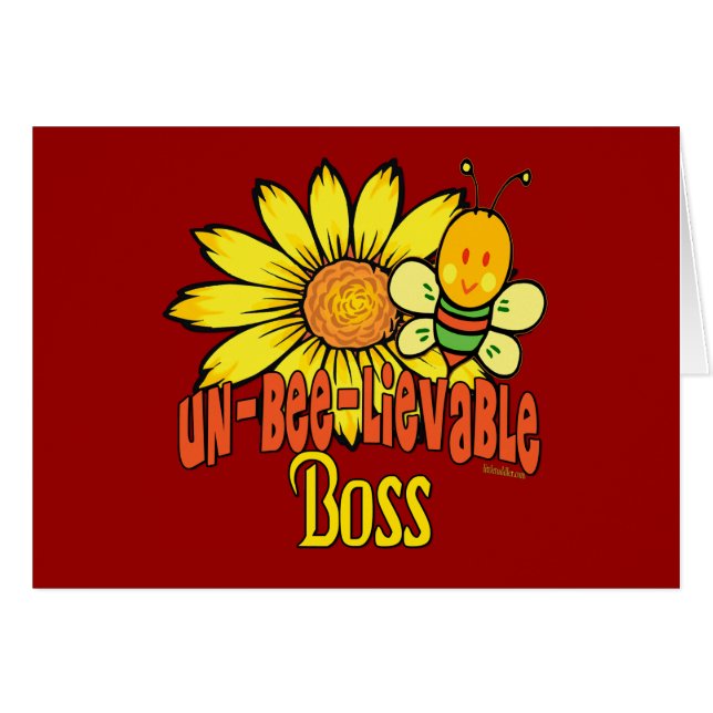 Unbelievable Boss Sunflowers And Bees Cards (Front Horizontal)
