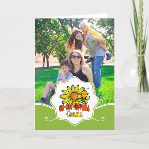 Unbelievable Cousin Sunflowers and Bees Card