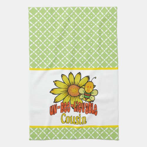 Unbelievable Cousin Sunflowers and Bees Kitchen Towel