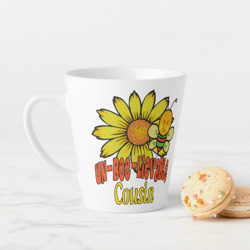 Unbelievable Cousin Sunflowers and Bees Latte Mug