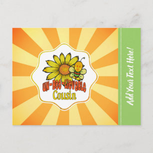 Unbelievable Cousin Sunflowers and Bees Postcard