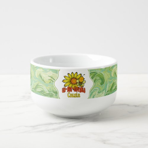 Unbelievable Cousin Sunflowers and Bees Soup Mug