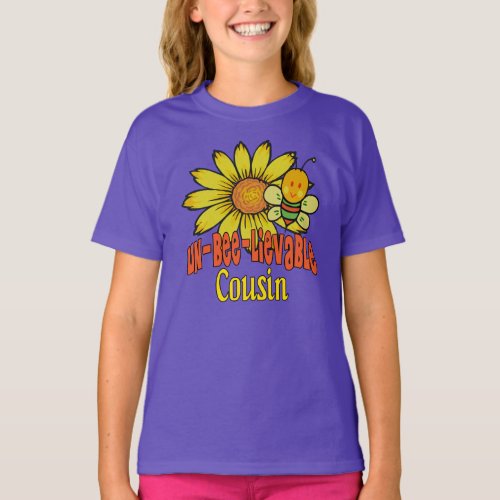 Unbelievable Cousin Sunflowers and Bees T_Shirt