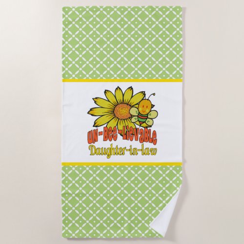 Unbelievable Daughter_in_law Sunflowers and Bees Beach Towel