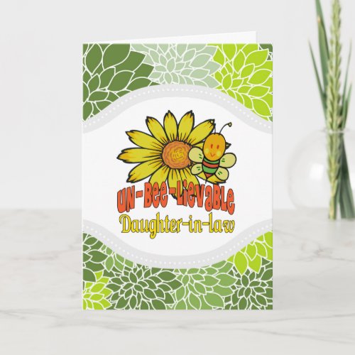Unbelievable Daughter_in_law Sunflowers and Bees Card