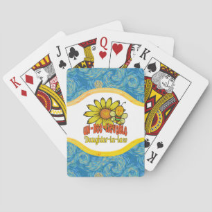 Unbelievable Daughter-in-law Sunflowers and Bees Poker Cards