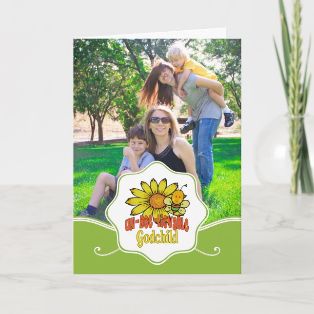 Unbelievable Godchild Sunflowers and Bees Card (Front)