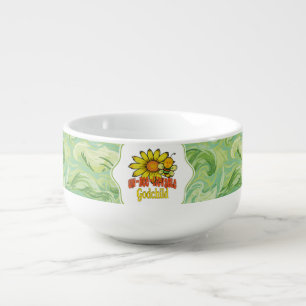 Unbelievable Godchild Sunflowers and Bees Soup Mug