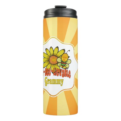 Unbelievable Grammy Sunflowers and Bees Thermal Tumbler