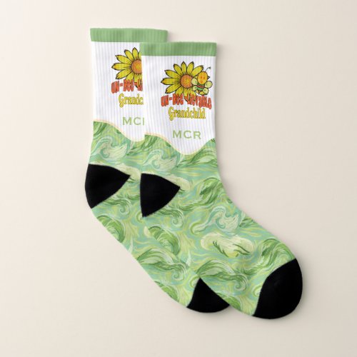 Unbelievable Grandchild Sunflowers and Bees Socks