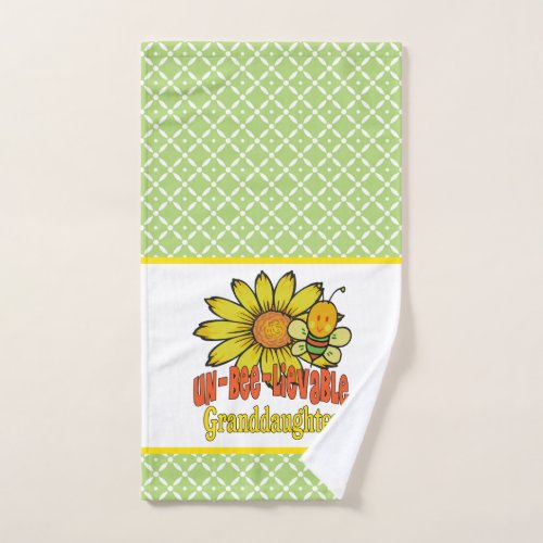 Unbelievable Granddaughter Sunflowers and Bees Bath Towel Set