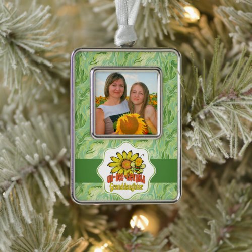Unbelievable Granddaughter Sunflowers and Bees Christmas Ornament