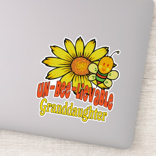Unbelievable Granddaughter Sunflowers and Bees Sticker