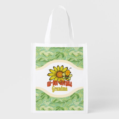 Unbelievable Grandma Sunflowers and Bees Grocery Bag