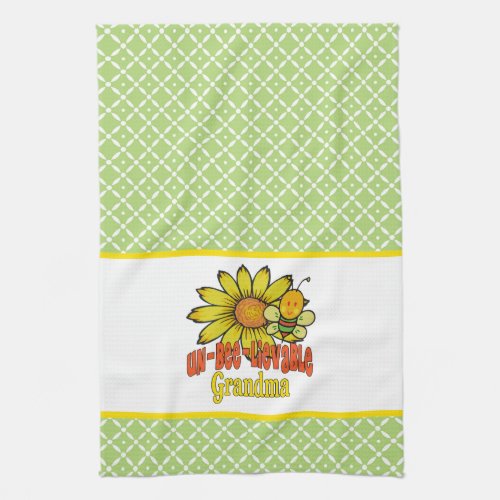 Unbelievable Grandma Sunflowers and Bees Kitchen Towel