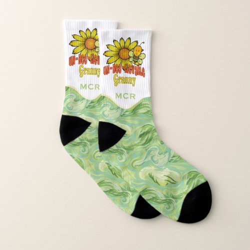 Unbelievable Granny Sunflowers and Bees Socks