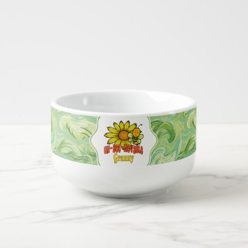 Unbelievable Granny Sunflowers and Bees Soup Mug