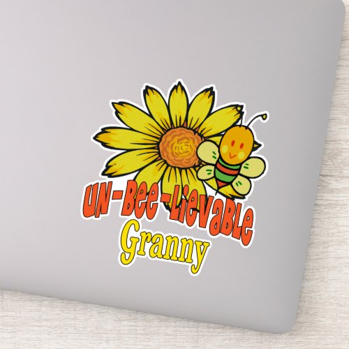 Unbelievable Granny Sunflowers and Bees Sticker