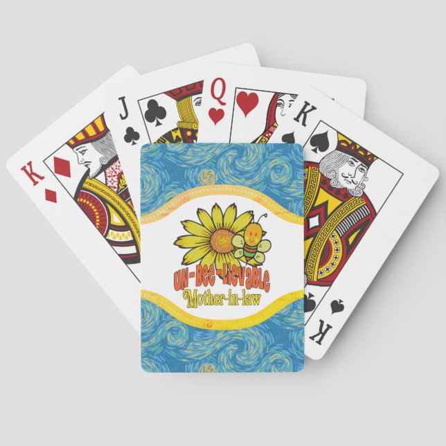 Unbelievable Mother-in-law Sunflowers Poker Cards (Back)