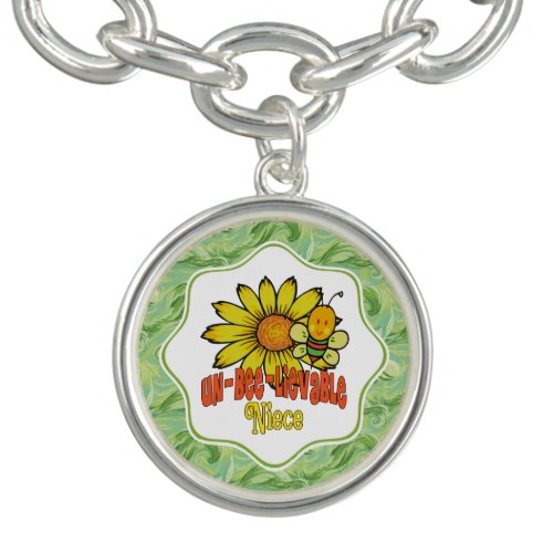 Unbelievable Niece Sunflowers and Bees Bracelet