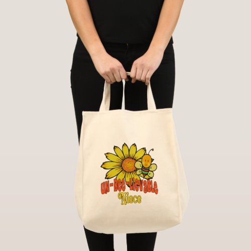 Unbelievable Niece Sunflowers and Bees Tote Bag