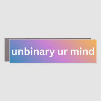 Unbinary UR Mind Car Magnet