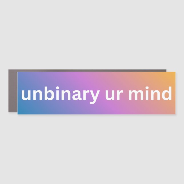 Unbinary UR Mind  Car Magnet (Front)