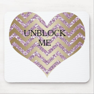 Unblock me heart valentine's day glitter mouse pad