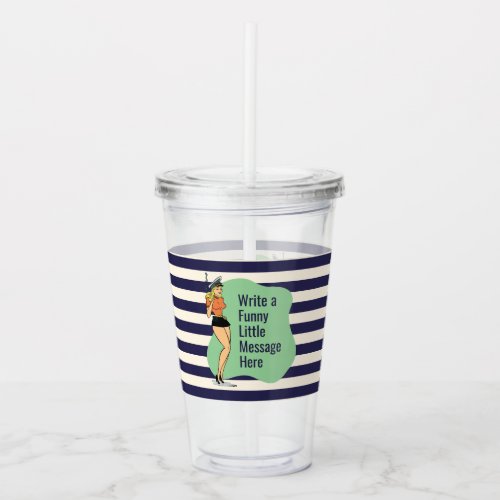 Unbothered Attitude A Retro Chic Pinup Acrylic Tumbler