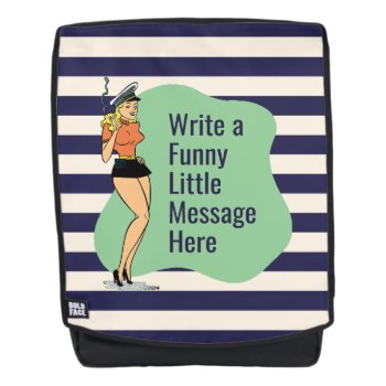 Unbothered Attitude: A Retro Chic Pinup Backpack by Mod_Imposter at Zazzle