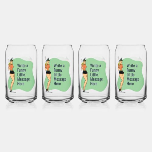 Unbothered Attitude A Retro Chic Pinup Can Glass