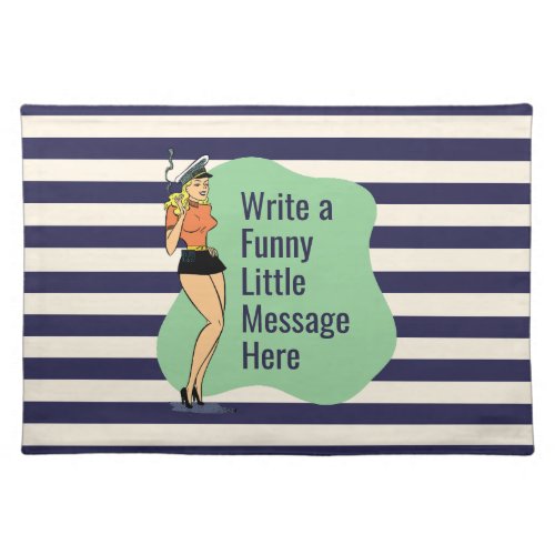 Unbothered Attitude A Retro Chic Pinup Cloth Placemat