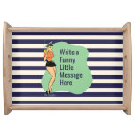 Unbothered Attitude: A Retro Chic Pinup Serving Tray