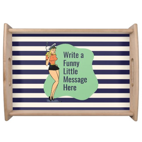 Unbothered Attitude A Retro Chic Pinup Serving Tray