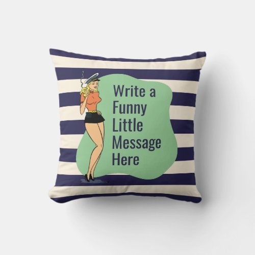 Unbothered Attitude A Retro Chic Pinup Throw Pillow