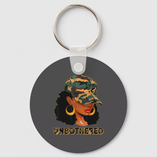 Unbothered Black Woman Melanin African Black Histo Keychain (Front)