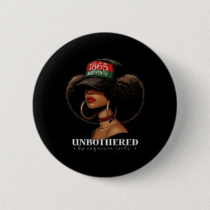 Unbothered By Negative Souls Afro Black Girl Ameri Button
