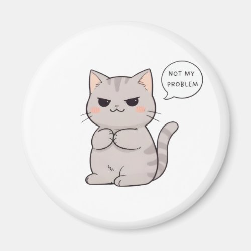 Unbothered Cat "Not My Problem" Funny Design Magnet