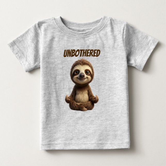 Unbothered Chill Sloth Baby T-Shirt (Front)