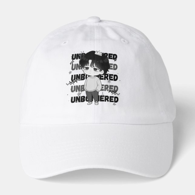 Unbothered Crown Relatable Chibi Graphic Illustrat Hat (Front)