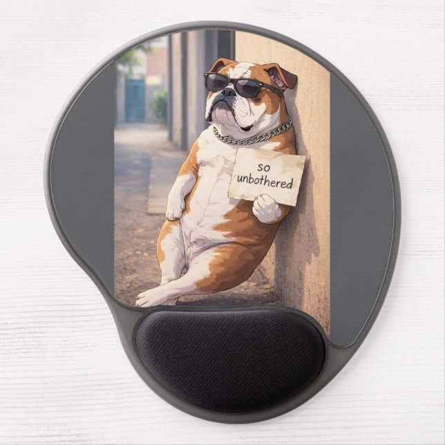 Unbothered Dog Mousepad – Calm Energy, Zero Reacti (Front)