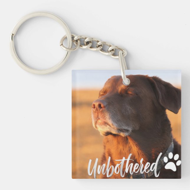 Unbothered Golden Hour Dog – Premium Minimalist  Keychain (Front)