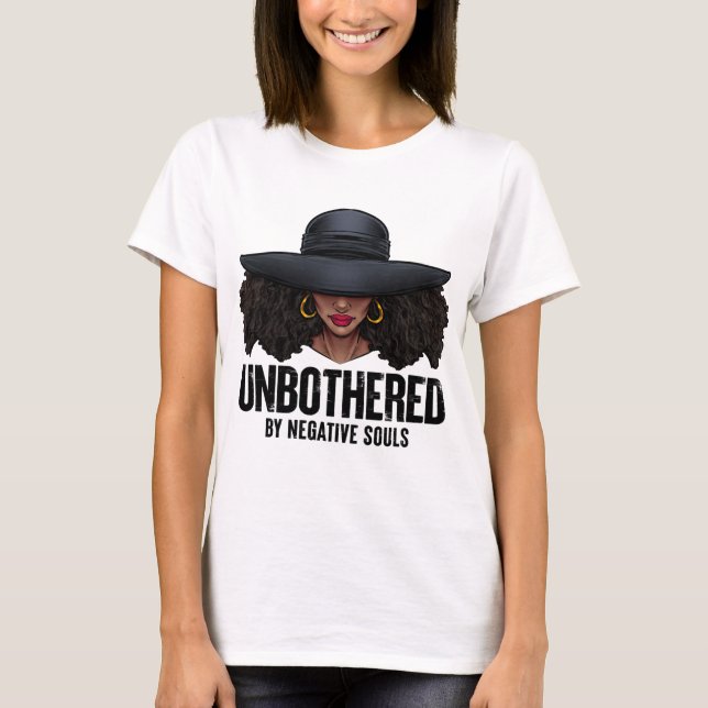 Unbothered Sassy Black Queen African American T-Shirt (Front)
