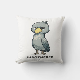 Unbothered Shoebill Bird Minimalist Funny Design Throw Pillow