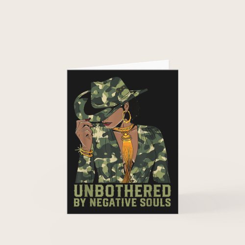 Unbothered Western Black Cowgirl Camo Camouflage W Card