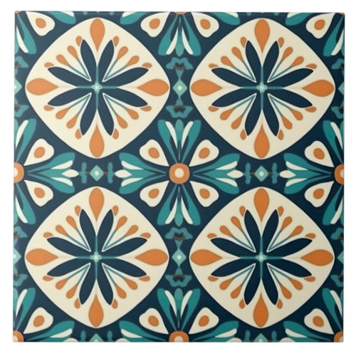 Unbounded Symmetry Geometric Seamless Pattern Ceramic Tile