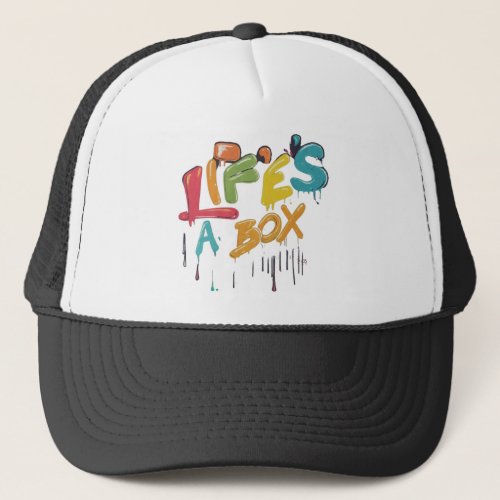 Unbox Your Life A Rainbow of Experiences Trucker Hat