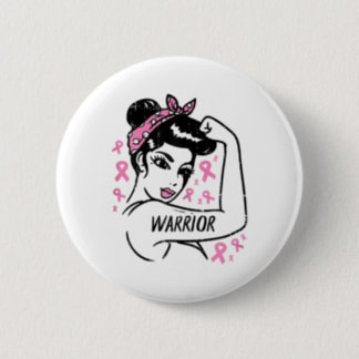 Unbreakable Pink Ribbon Breast Cancer Awareness Gi Button