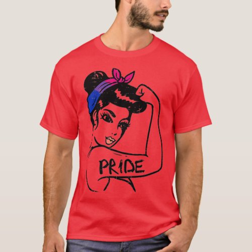 Unbreakable Strong Woman Bisexual Pride Bi Flag LG T_Shirt